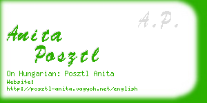 anita posztl business card